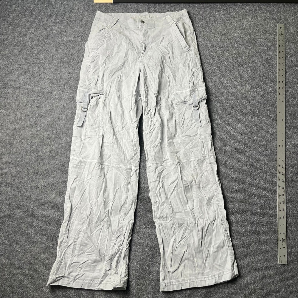 American Eagle Cargo Pants Womens 6 Grey Lyocell Blend Wide Leg Stretch Utility